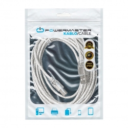 Powermaster 5 metre 2.0v şeffaf/mavi usb yazici kablosu