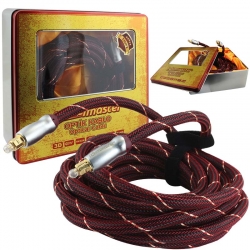 Powermaster 5 metre metal kutulu 1. kalite gold uçlu optik kablo