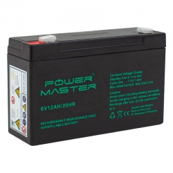 Powermaster 6 volt - 12 amper akü (150 x 50 x 94 mm)
