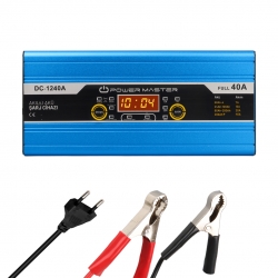 Powermaster dc-1240a 12 volt max 40 amper digital ekranli  akilli kuru - asit - jel akü şarj cihazi