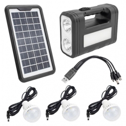 Powermaster GD-8017T Solar Panelli 3 Ampullü Solar Aydınlatma Sistemi