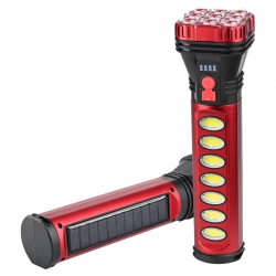 Powermaster hb-707-2 9+4 ledli solar + şarjli el feneri