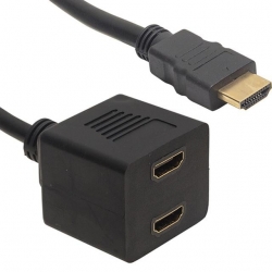 Powermaster PM-31348 HDMI Erkek HDMI TO 2X Dişi Adaptör 30Cm Kablo Çoklayıcı Splitter