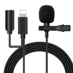 Powermaster JH-041-A Cep Telefonu İçin Ligthning Girişli Youtuber Yaka Mikrofonu