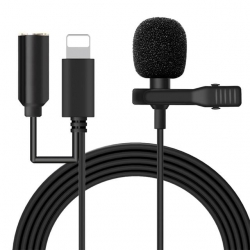 Powermaster JH-041-A Cep Telefonu İçin Ligthning Girişli Youtuber Yaka Mikrofonu