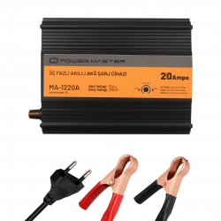 Powermaster ma-1220a 12 volt - 20 amper akilli kuru - asit - jel akü şarj cihazi