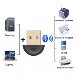 Powermaster Mini USB Bluetooth 5.0 Dongle Adaptör (PC - Laptop - Masaüstü - Android)
