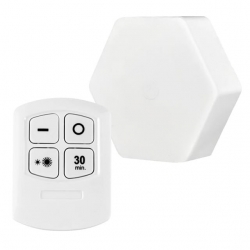 Powermaster MX-359 Tekli Altıgen Kumandalı Pilli Dokunmatik Tezgah Altı - Duvar Led Aydınlatma