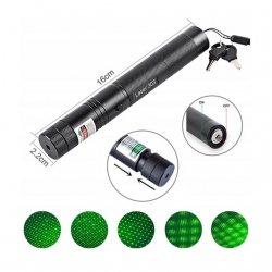 Powermaster OM-120118650 Pilli Şarjlı Anahtar Emniyetli Yeşil Lazer Pointer (50 KM)