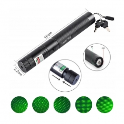 Powermaster om-1201 18650 pilli şarjli anahtar emniyetli yeşil lazer pointer (50 km)