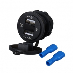 Powermaster Pano Tipi Voltmetreli 2'Li USB Giriş 5V 1A / Çıkış 5V 2.1A Kulaksız (IC-266D)