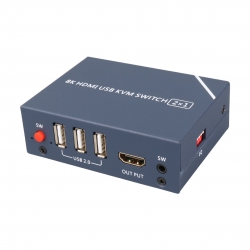 Powermaster pm-11777 8k hdmi usb kvm switch 2x1