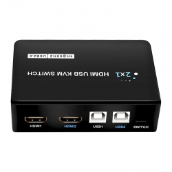 Powermaster pm-11789 4k hdmi usb kvm switch 2x1