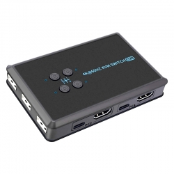 Powermaster pm-12016 4k 4 kanal hdmi kvm switch (4 bilgisayari tek elden yönetin)