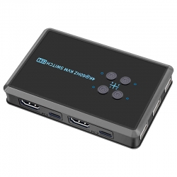 Powermaster pm-12016 4k 4 kanal hdmi kvm switch (4 bilgisayari tek elden yönetin)