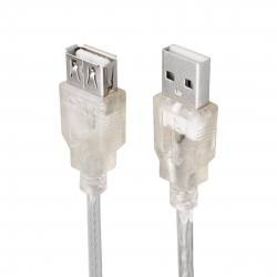 Powermaster pm-1314 şeffaf/mavi 5 metre usb 2.0 uzatma kablosu