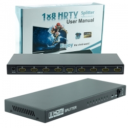 Powermaster pm-14218 1.4v 1080p 8 port hdmi splitter dağitici