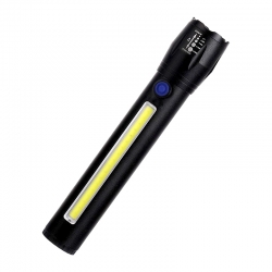 Powermaster pm-14621 metal flashlight cob power ledli şarjli el feneri