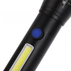 Powermaster pm-14621 metal flashlight cob power ledli şarjli el feneri