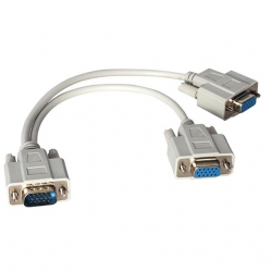 Powermaster PM-1557 1X VGA Erkek To 2X VGA Dişi 30 CM Çevirici Kablo
