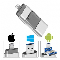 Powermaster PM-16238 8GB OTG Flash Bellek 4IN1 Lightning Type-C USB-A Micro-USB IOS Android PC Uyumlu