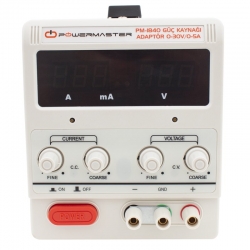Powermaster pm-1840  0-30 volt/0-5 amper arasi dc güç kaynaği adaptör