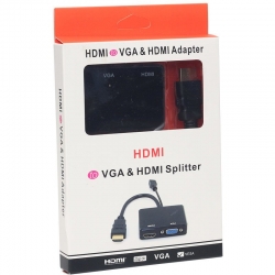 Powermaster pm-19260 hdmi to vga + hdmi splitter çevirici adaptör