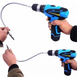 Powermaster PM-20507 Esnek Bükülebilir Matkap Uzatma Hortumu 1/4 Bits Ucu 400Mm