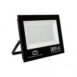 Powermaster PM-22583 200 Watt - 220 Volt Beyaz 6500K IP66 120* Işık Açısı Siyah Slim Kasa Led Projektör