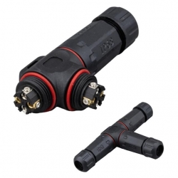Powermaster PM-24596 4 Pin Telli 3'Lü Tip IP68 Su Geçirmez RJ45 Konnektör