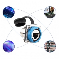 Powermaster PM-24597 Dişi - Dişi IP68 Su Geçirmez Metal RJ45 Konnektör