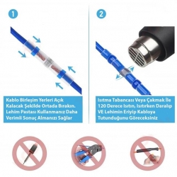 Powermaster PM-24703 Dahili Lehimli Mühür Makaron 300 Adet 4 Boy Isıyla Daralan Kablo Koruması