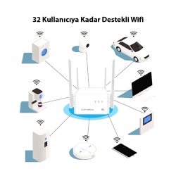 Powermaster pm-25136 300 mbps kablosuz iç mekan 4g/lte sim kart destekli bağimsiz modem - router