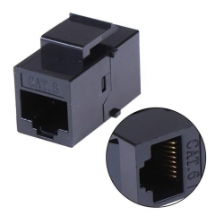 Powermaster PM-25454 RJ45 Cat6 Dişi/Dişi 8P-8C Ara Kaplin Coupler Adaptör Siyah