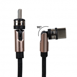 Powermaster pm-25906 siyah 3in1 (type c- lightning- micro usb) manyetik uç taşinabilir şarj kablosu