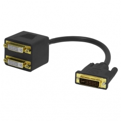 Powermaster PM-25997 24+1 DVI Erkek TO 2X 24+5 DVI Dişi Çoklayıcı Kablo 32Cm