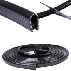 Powermaster PM-26301 U Tip Araç Kapı Çarpma Çizik Engelleyici Koruyucu 5 Metre Şerit Siyah
