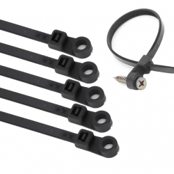 Powermaster PM-26327 Vida Delikli Kablo Bağı Plastik Kelepçe 100Lü Paket Siyah 3.6X150mm
