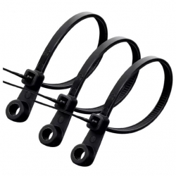 Powermaster PM-26327 Vida Delikli Kablo Bağı Plastik Kelepçe 100Lü Paket Siyah 3.6X150mm