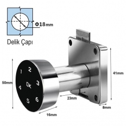 Powermaster PM-26730 Çekmece Dolap Kilidi Dijital Numaralı Standart