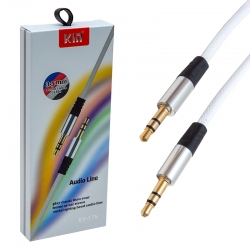 Powermaster pm-3779 3.5 mm 1.2 metre erkek/erkek beyaz stereo aux kablo