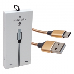 Powermaster pm-3799 type-c 1 metre metal örgülü data ve şarj kablosu