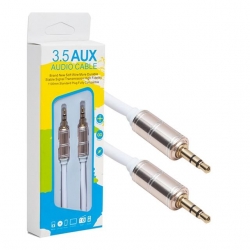 Powermaster PM-3835 3.5 MM 1.5 Metre Metal Başlık Stereo AUX Kablo Kalın Silikonlu (Erkek/Erkek)