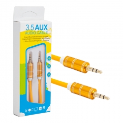 Powermaster pm-3835 3.5 mm erkek/erkek 1.1 metre metal başlik stereo aux kalin silikonlu kablo