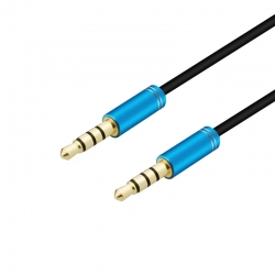 Powermaster pm-3839 3.5 mm 4 boğumlu erkek/erkek metal başlikli stereo aux kablo