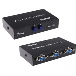 Powermaster PM-4263 2 Port Giriş 1 Çıkış Manuel VGA Splitter Toplayıcı Switch (2 PC 1 Ekran)