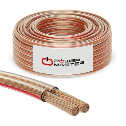 Powermaster PM-431 2X2.50 Şeffaf Kodlu 100 Metre Bakır Cu Hoparlör Kablosu