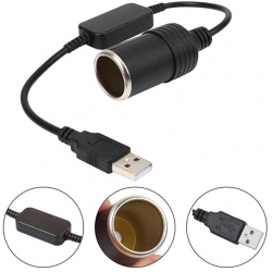 Powermaster PM-5726 USB 2.0 Siyah 5 Volt 2 Amper To 12 Volt 800Mah Araç Çakmaklığına Çevirici