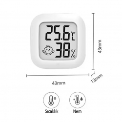 Powermaster pm-6235 oda tipi mini ekranli sicaklik nem ölçer termometre