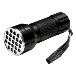 Powermaster pm-6351 uv işinli 21 ledli 10 cm metal kasa pilli el feneri